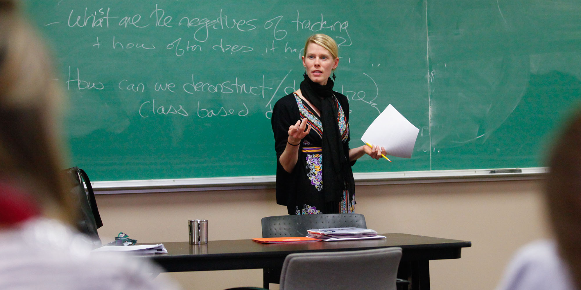 Associate Professor Jessica Hayes-Conroy teaching a class.