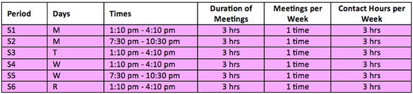 seminar times