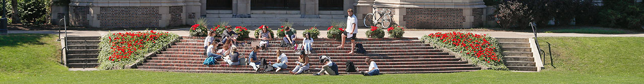 A class on the steps of Coxe Hall