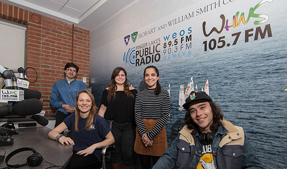 students in radio station