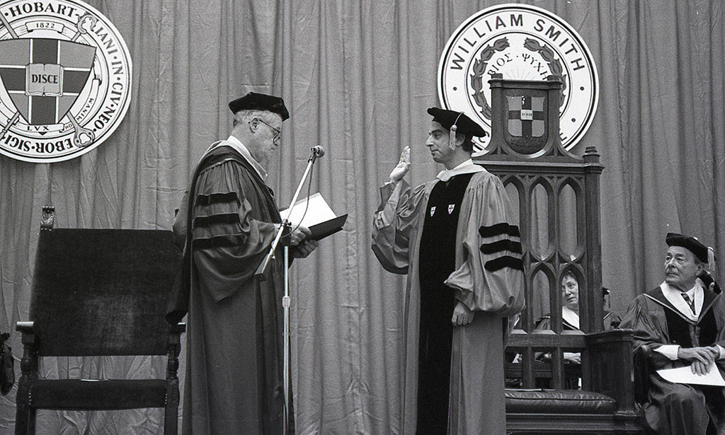 President Hersh at his inauguration, 1991.