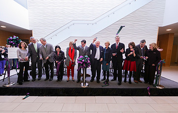 Opening for Gearan Center celebrated with a ribbon cutting ceremony, 2016.