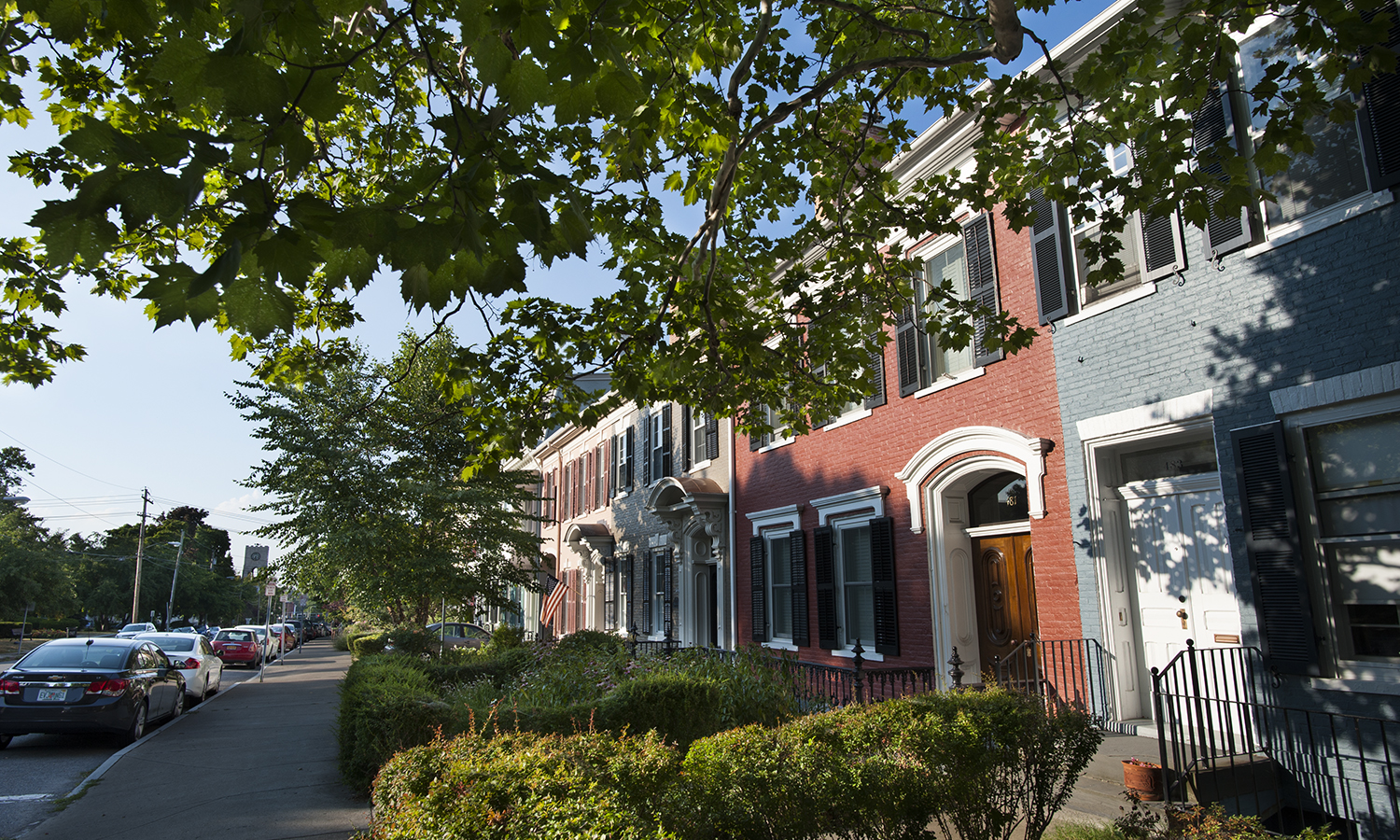 historic rowhouses along south main street in geneva