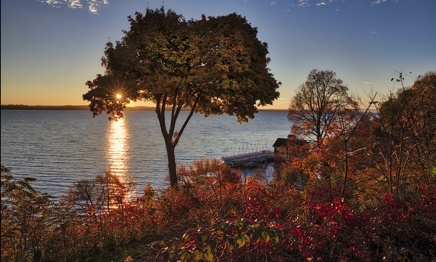 Sunrise over Seneca L