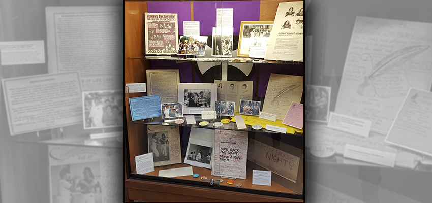 The “Stonewall: 50 Years Out” display at the Rochester Public Library.