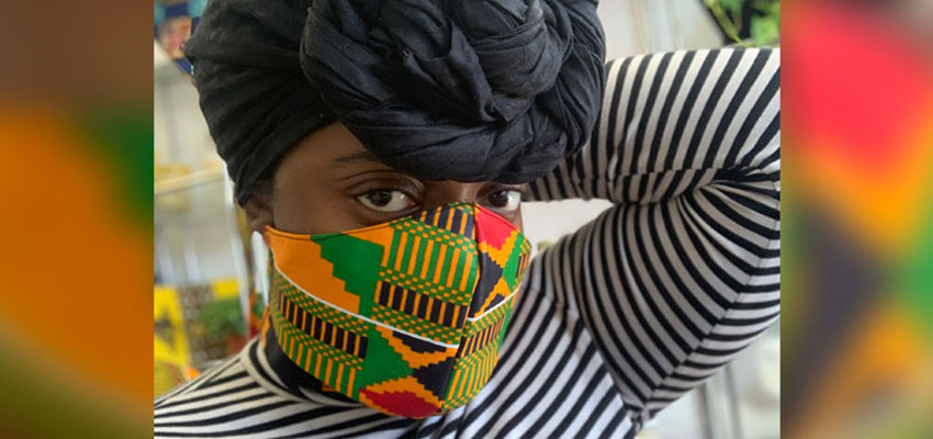 Fashion Activist Dove ΓÇÖ09 Creates Handmade Ankara Face Masks